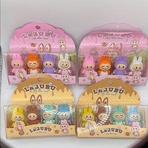 4 Pack Labubu Eraser Set